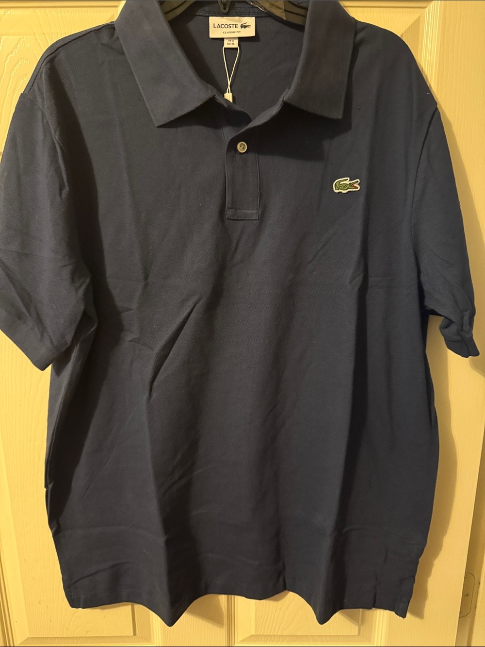 Lacoste Men's Dark Navy Short Sleeve Polo with Crocodile Logo